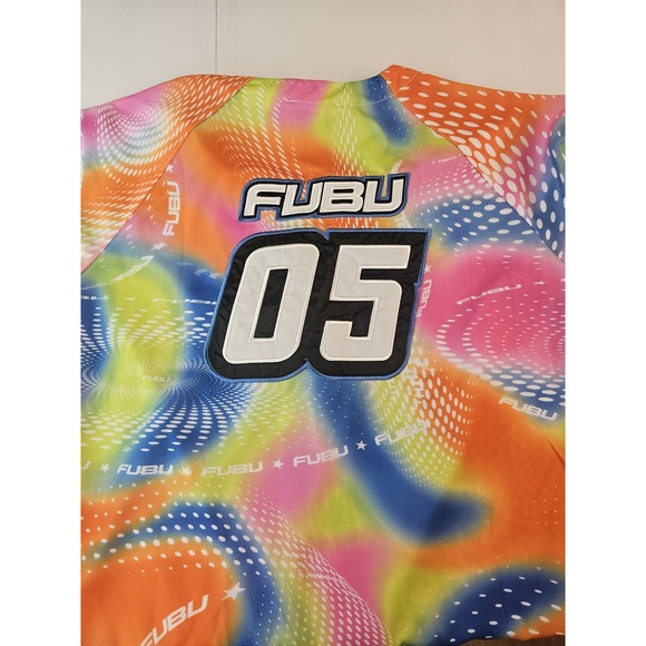 Fubu The Collection Forever 21 Women's Large Baseball Jersey Stitched Logo Retro - Picture 8 of 11